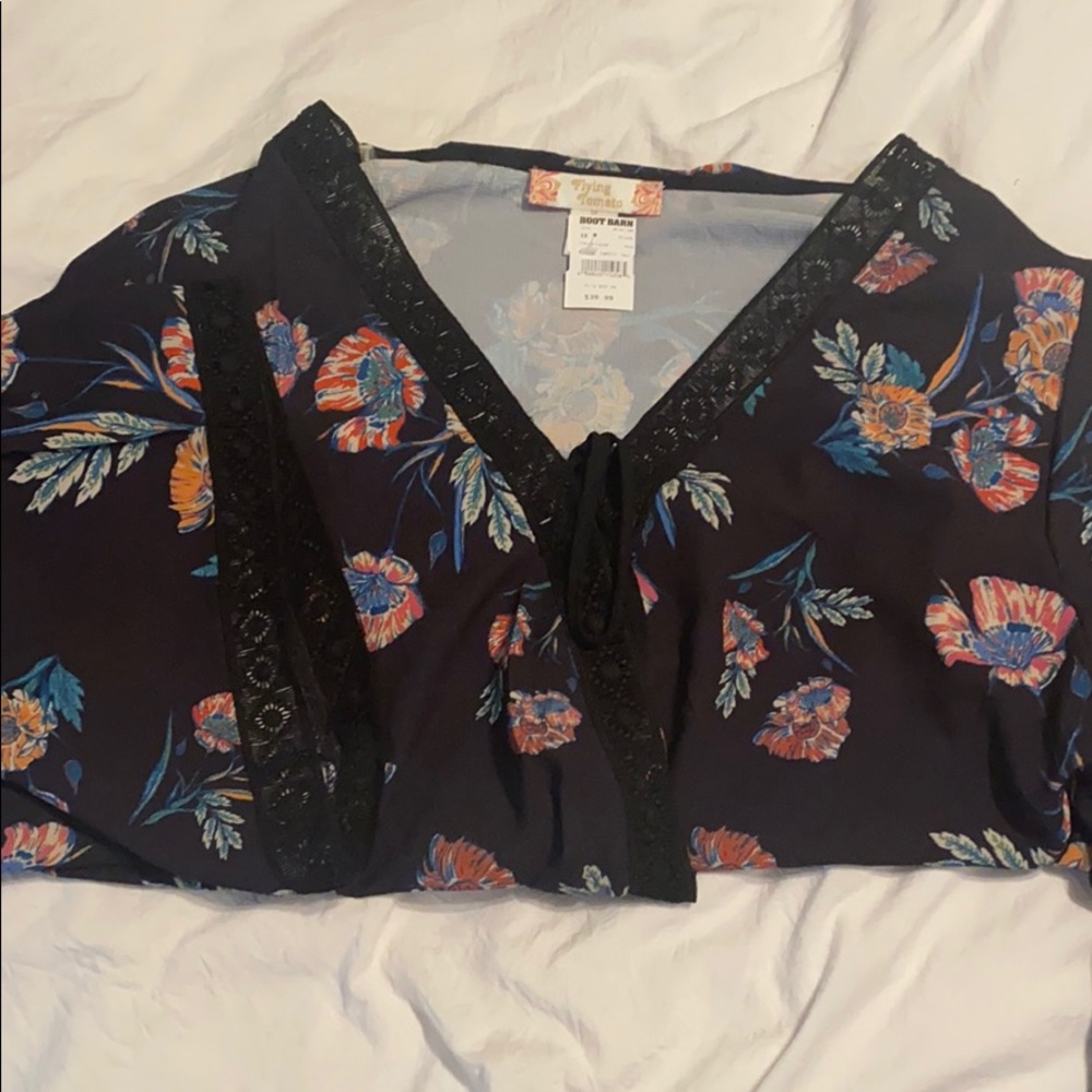 High low floral blouse